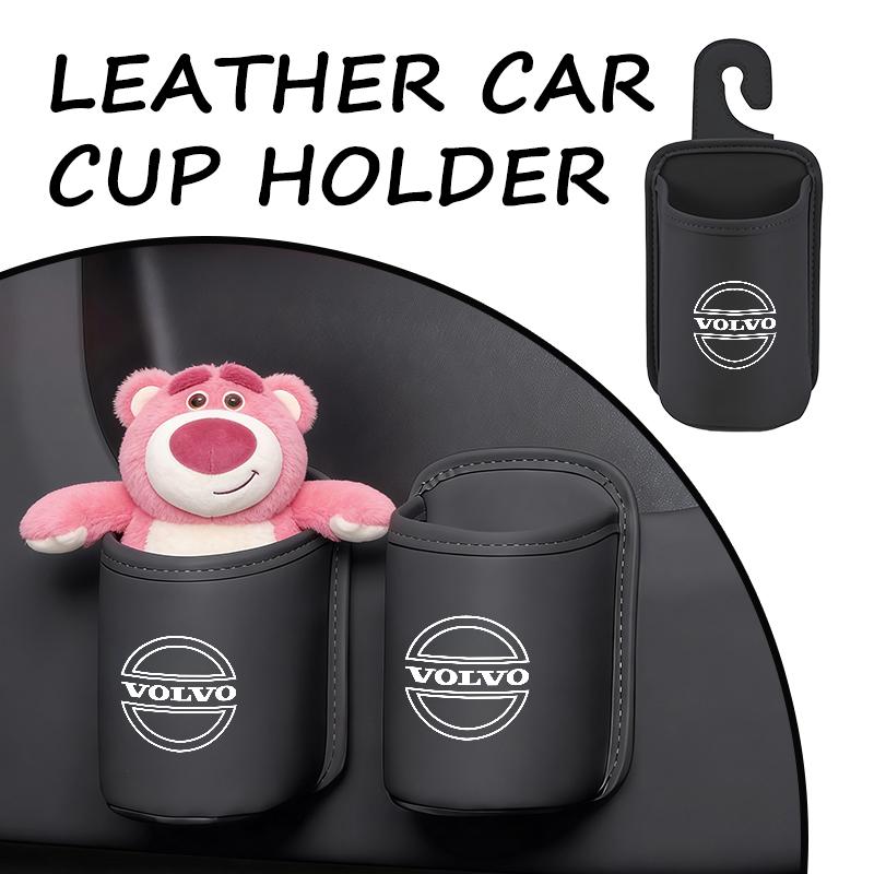 Leather Car Door Water Cup Holder Hang Drink Storage Box For Volvo XC90 V90 V60 V40 S80 S60 S90 C40 XC60 XC40 V70 XC70 NS0