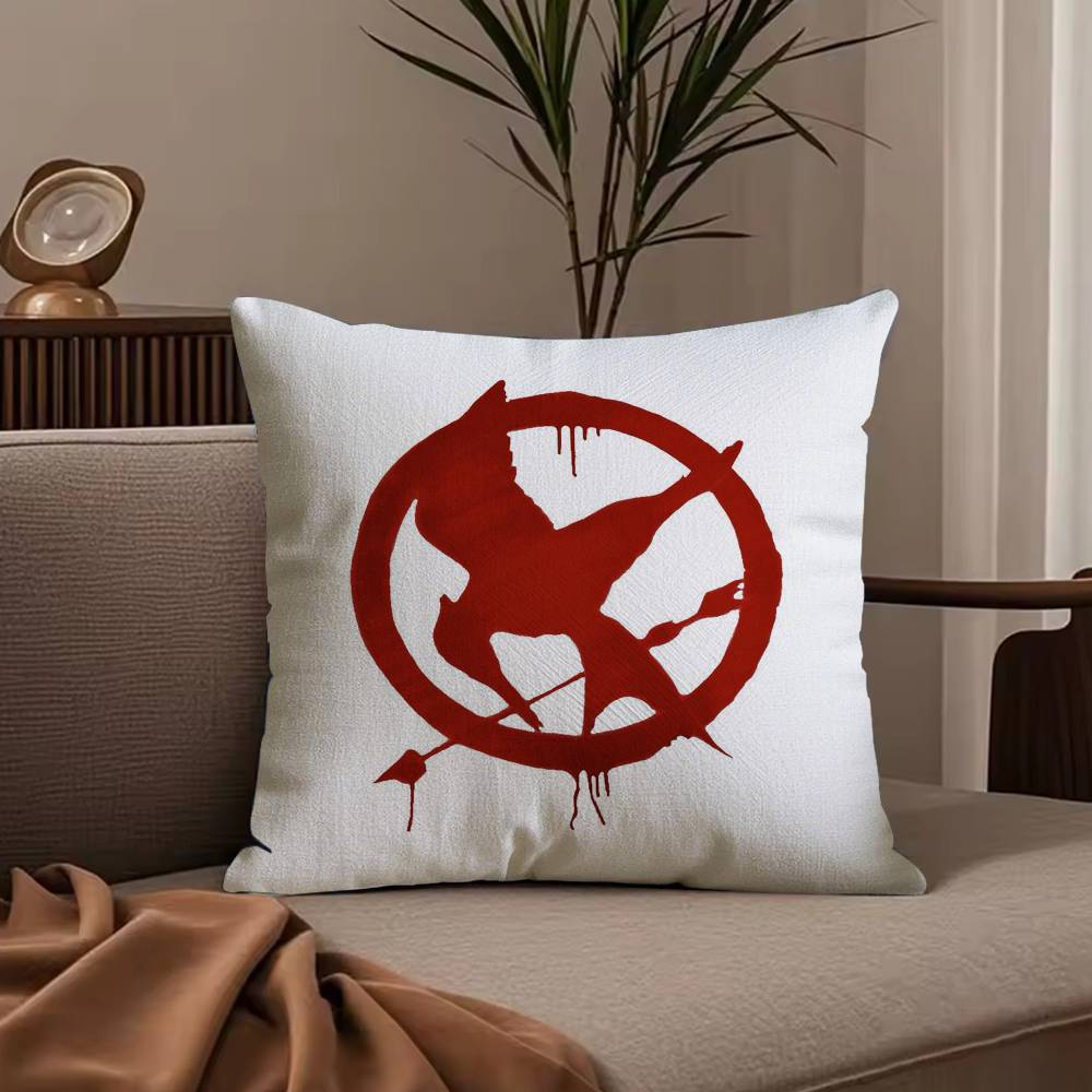 The H-Hunger Games Pillow Case Anti-dustmite Pillowcase Invisible zipper silky short plush Sofa cushion cover