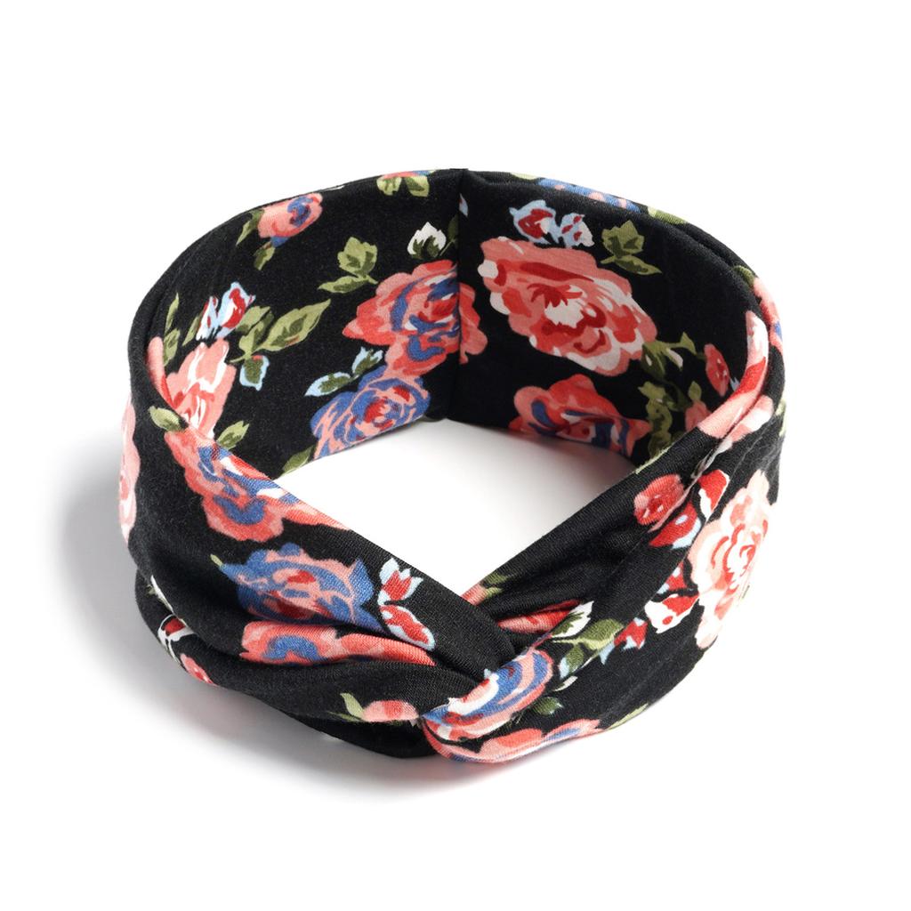 Bohemian Cross Knotted Headband Gypsy Yoga Sports Headband Wide Female Stretch Headband