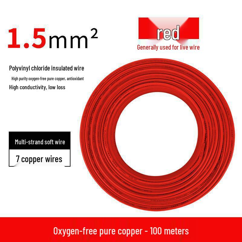 National Standard Flame Retardant Flexible Multi-core Copper Wire (BVR1) - Sizes: 1.5, 2.5, 4, 6 sq mm
