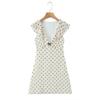 2026 Chic Polka Dot Ruffle Chiffon V-Neck Mini Dress
