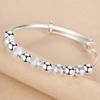 Fine 925 Silver Hollow Bells Ball Bangles Adjustable Bracelets for Women Fashion Holiday Gifts Party Wedding Jewelry