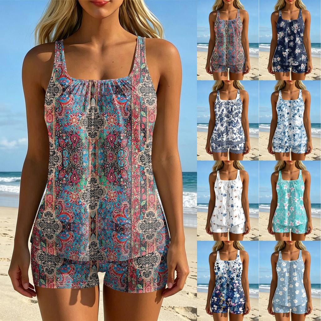 Women's Printed Split Swimsuit Sport Swimsuit Two-Piece Set