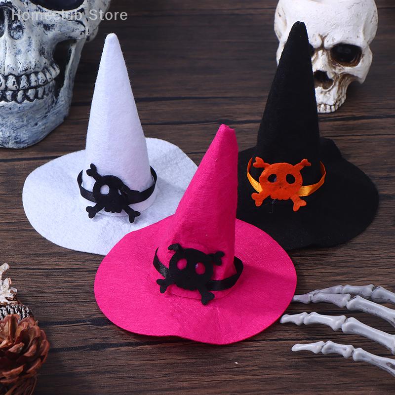 3Pcs/set Halloween Felt Hats Dollhouse Miniature Random Hats Doll House Decoration Accessories Kids Play Toys
