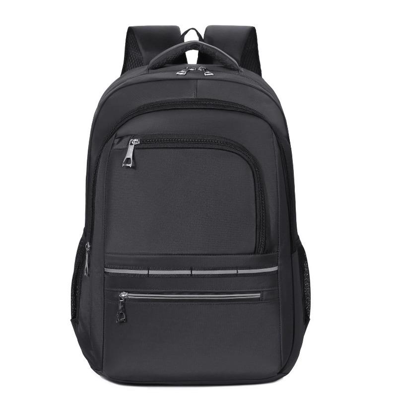 Herrenrucksack Mode Computertasche Laderucksack Große Kapazität Einfach Schwarz Schultasche, Mittelschüler
