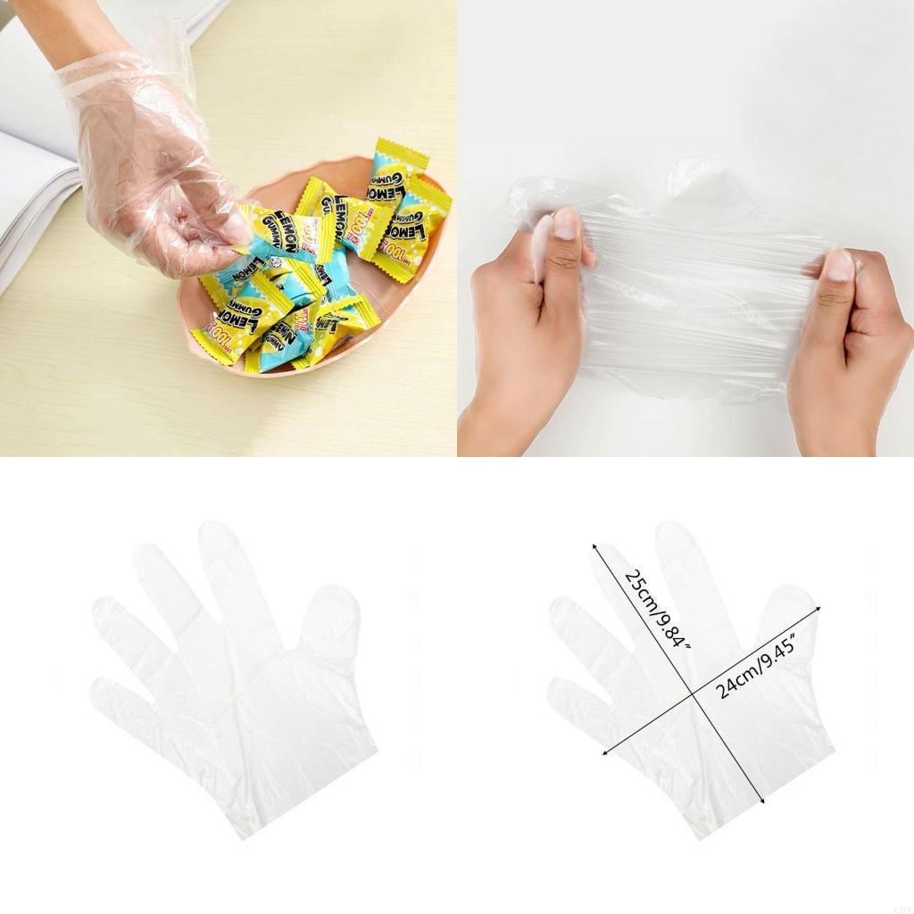 Set mit 80/100 Schutzhandschuhen aus Kunststoff, Reinigungshandschuhe für Küche, Kochen X3UC