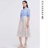 ELLASSAY Women's Double-Layer Hem Skirt EWE342Q03200