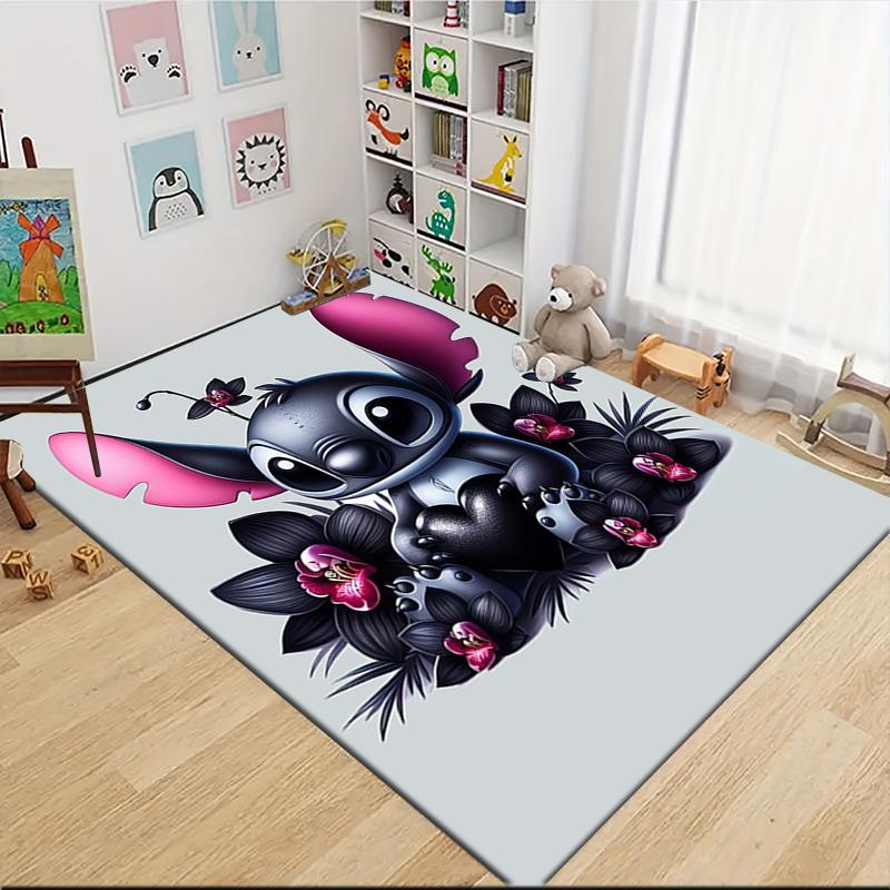 1Pc Lilo Stitch Tropical Adventure Carpet Rug Customizable Soft Washable Antislip Home Living Room Sofa Mats Personalized Rug 091784