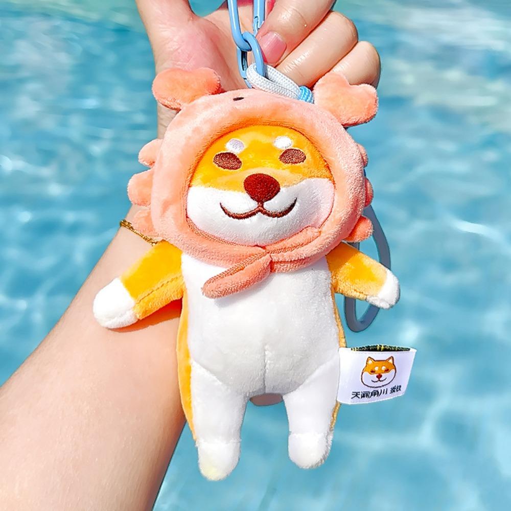 Soft Plush Dog Dolls Keychain PP Cotton Dressed Akita Dog Plush Doll  Birthday Parties