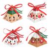 10pcs Christmas Kraft Paper Boxes Santa Claus Chocolate Candy Packaging Box Kids Favor Xmas Gift 2023 Happy New Year Party Decor