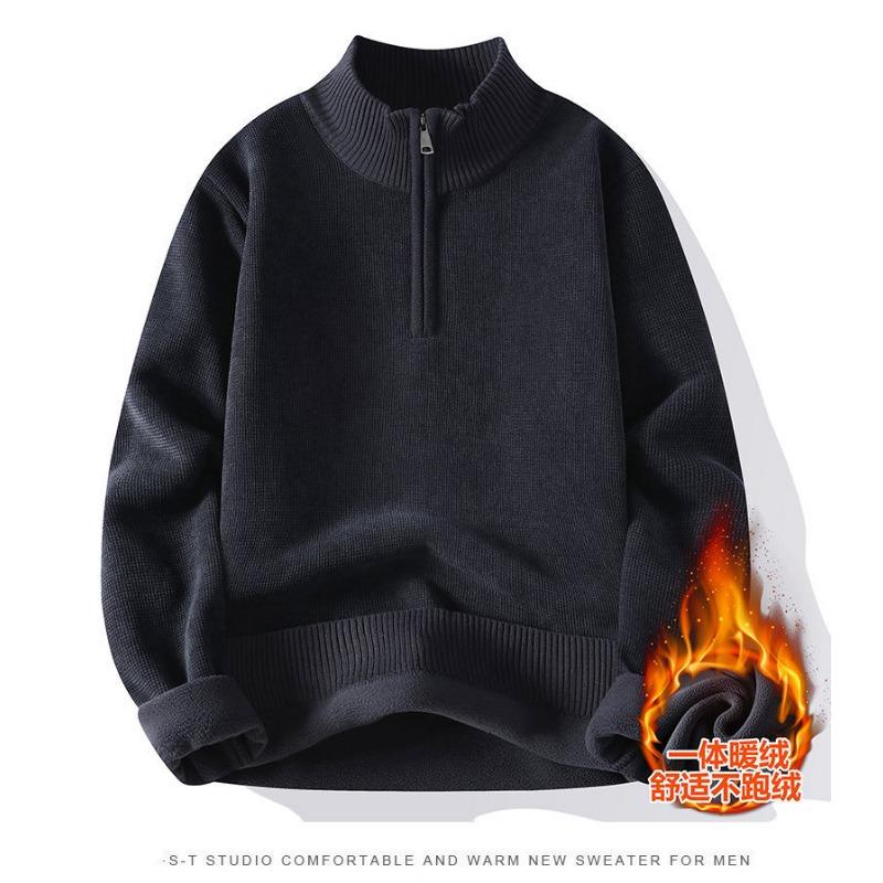 Men S Autumn Winter Fleece Thick Half Zip Pullover Sweatshirt