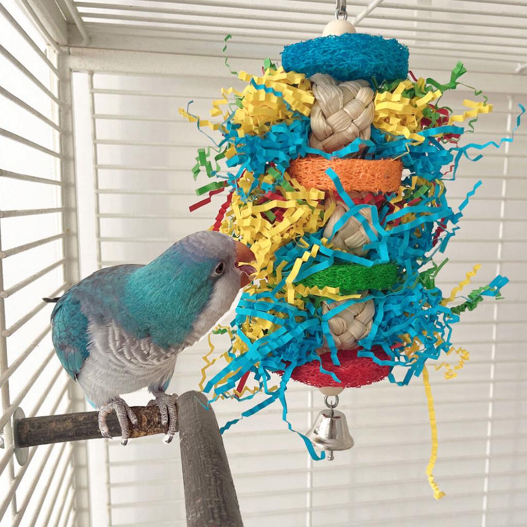 Pet Bird Chew Toy Natural Colorful Shredding Paper for Cockatiel Conure Cockatoos Teeth Grinding Toy for Cage