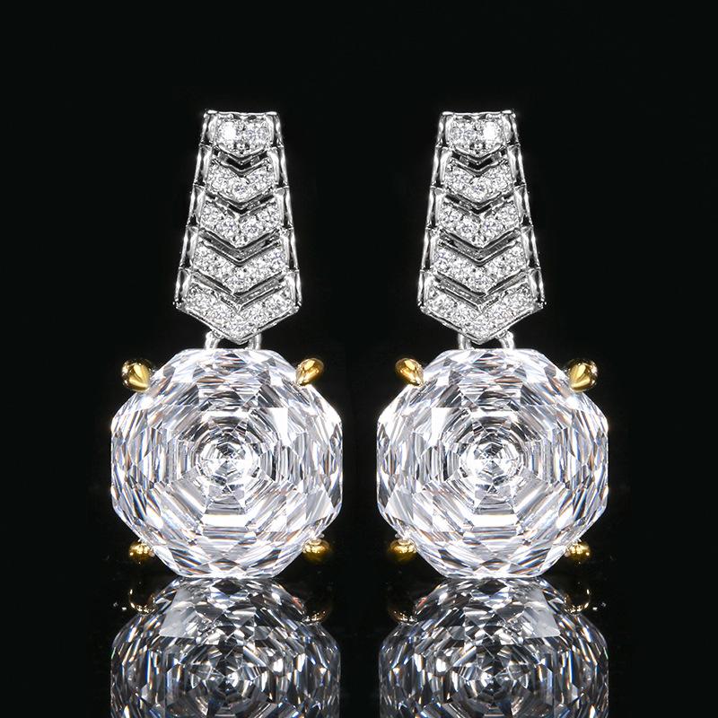 

Женский комплект украшений из розового золота с цирконом, элегантный, модный и универсальный, с небольшим дизайнерским акцентом