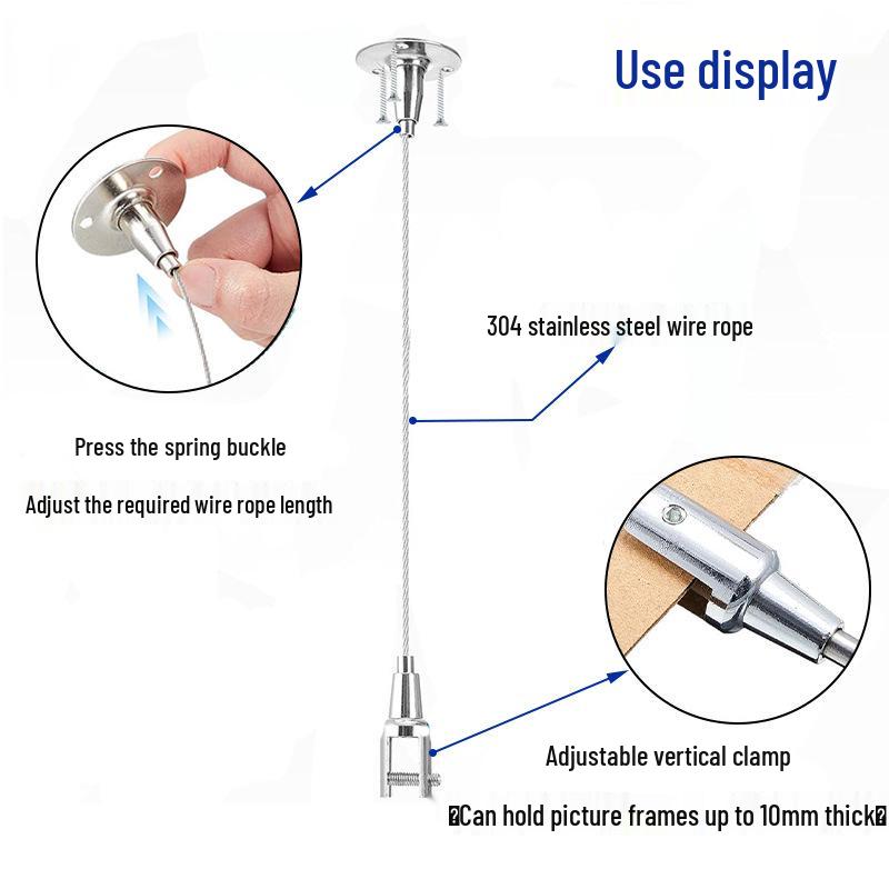 Adjustable Stainless Steel Photo Frame Hanging Wire for Billboards