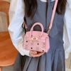 Childrens Mini Bear Print Pu Shoulder Bag With Storage For Daily Use