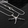 925 Sterling Silver Simple Polished Five-Pointed Star Pendant Necklace - Stylish Evening Jewelry
