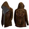Men's Hooded Cape with Printed Pattern for Halloween Costume