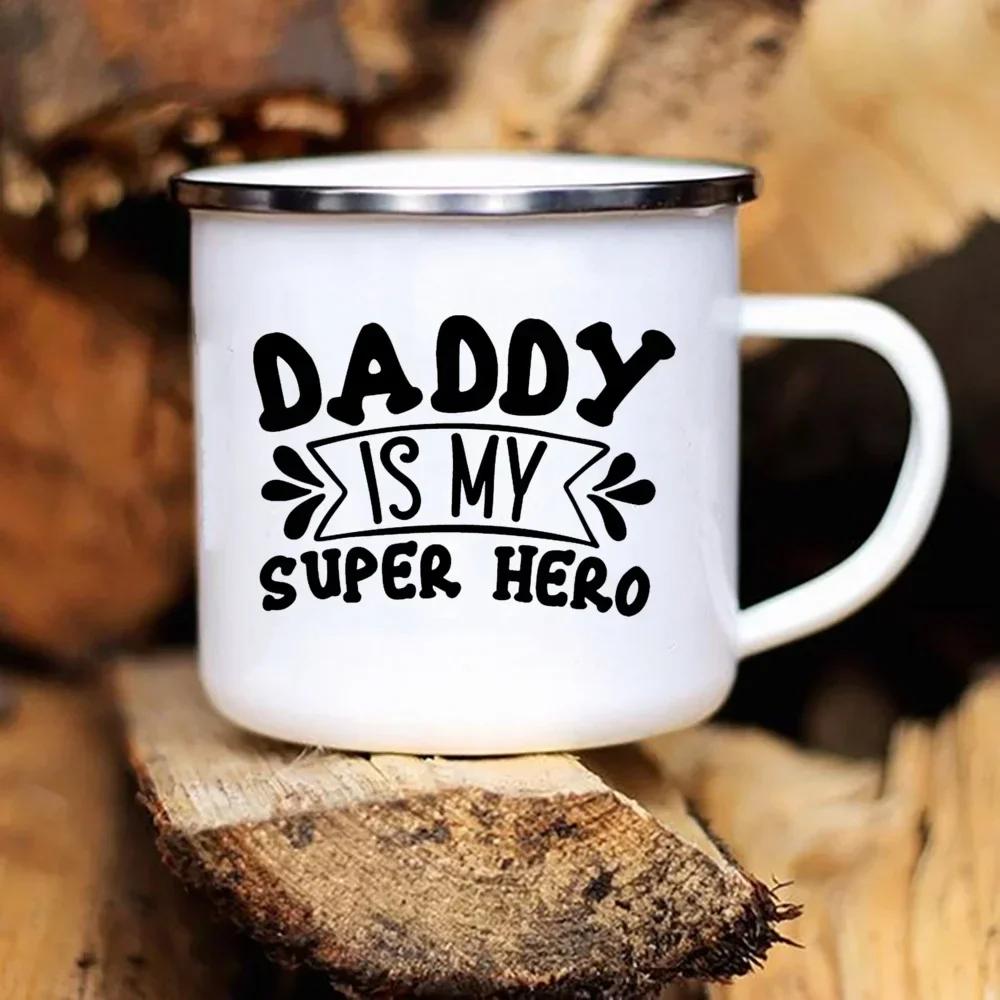 Coffee Tea Enamel Mug Father's Day Enamel Mug White Handled Cup Drink Water The Best Original and Fun Father's Day Gift