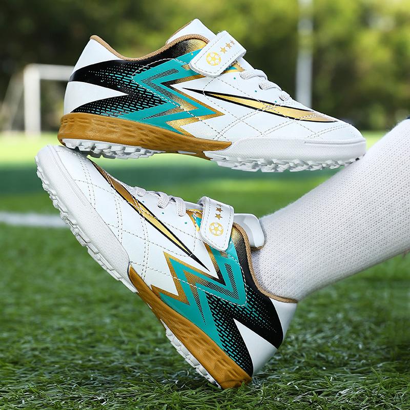 Kids Soccer Shoes Fashion Luxury Original Football Sneakers Field Training Turf Non-slip Teen Football Tournament Shoes for Boy