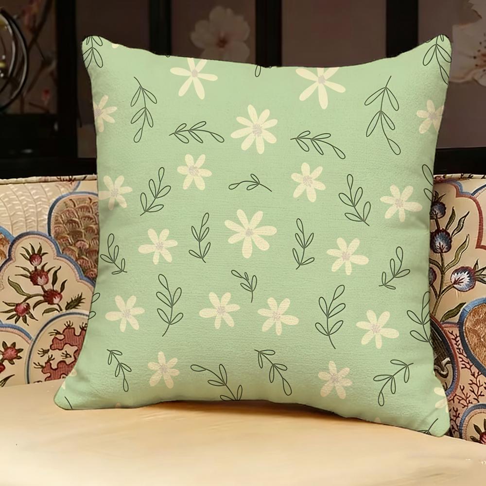 Modern Style Leaf Pillow Case Pillowcase, Double-Sided Printed, Sofa Cushion, Bedroom Headboard Pillow