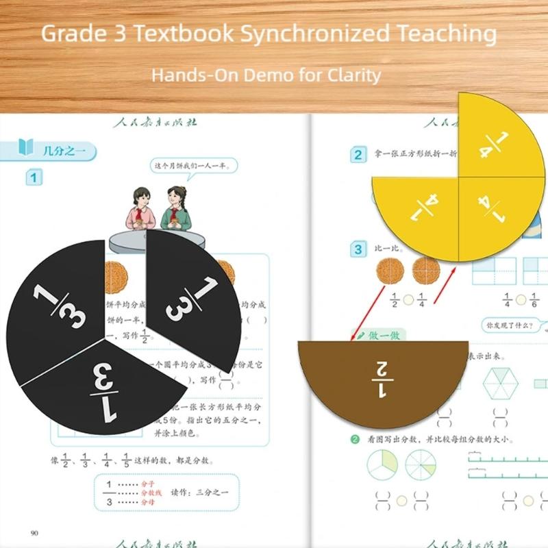 Fraction Manipulatives Magnetic Math Fraction Demonstrator Set for Interactive Teaching and Easy Storage in Education