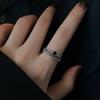 Women's Black Zircon Niche Design Index Finger Ring - Trendy and Fashionable