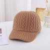 Autumn and Winter Knitted Wool Baseball Hat Warm Solid Color Light Plate Duck Tongue Hat Versatile Fashion Face Showing Small Hat
