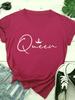8 Colors Crown Queen Letter Print T Shirt WoUnisex Short Sleeve O Neck Loose Tshirt Summer WoUnisex Tee Shirt Tops Clothes Mujer
