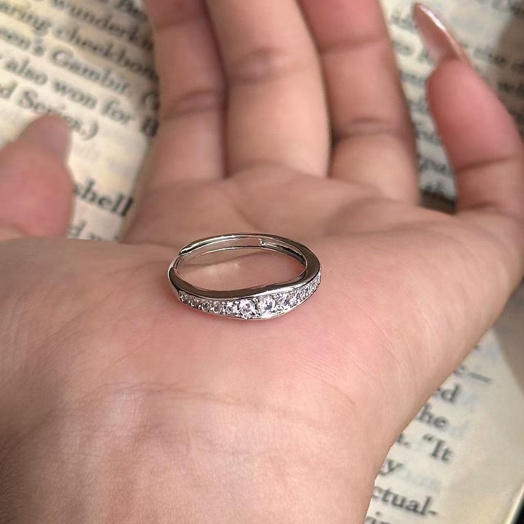 Explosive super flash gradual change row diamond ring ring irregular ins ring ring