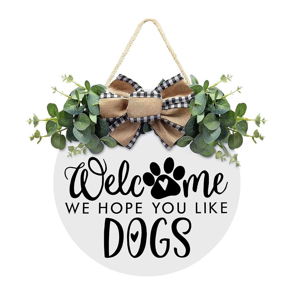 Welcome Sign for Front Door Porch Reusable Door Hanging Sign Greeting Guests & Passers-by