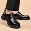 Thick Bottom Mens Dress Shoes Pointed Toe Men's Business Casual Shoes Brand Leather Walking Footwear Lace-Up Men's Shoes