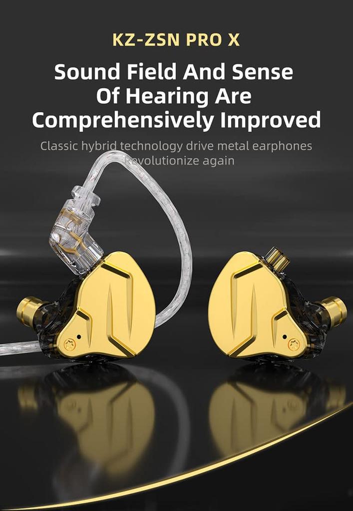 KZ ZSN Pro X IEM Buzz Monitor HiFi KZ Wired Earphones with Hybrid Dual Drivers 1ba 1dd Ergonomic Earphones with Balanced Sound Quality Removable Cable