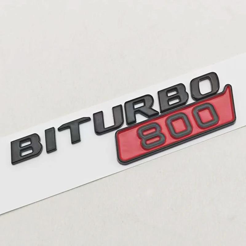 3D ABS Car Fender Side Badge Sticker Logo BITURBO 800 Emblem Decals For Mercedes Benz AMG Brabus Auto Letters Accessories