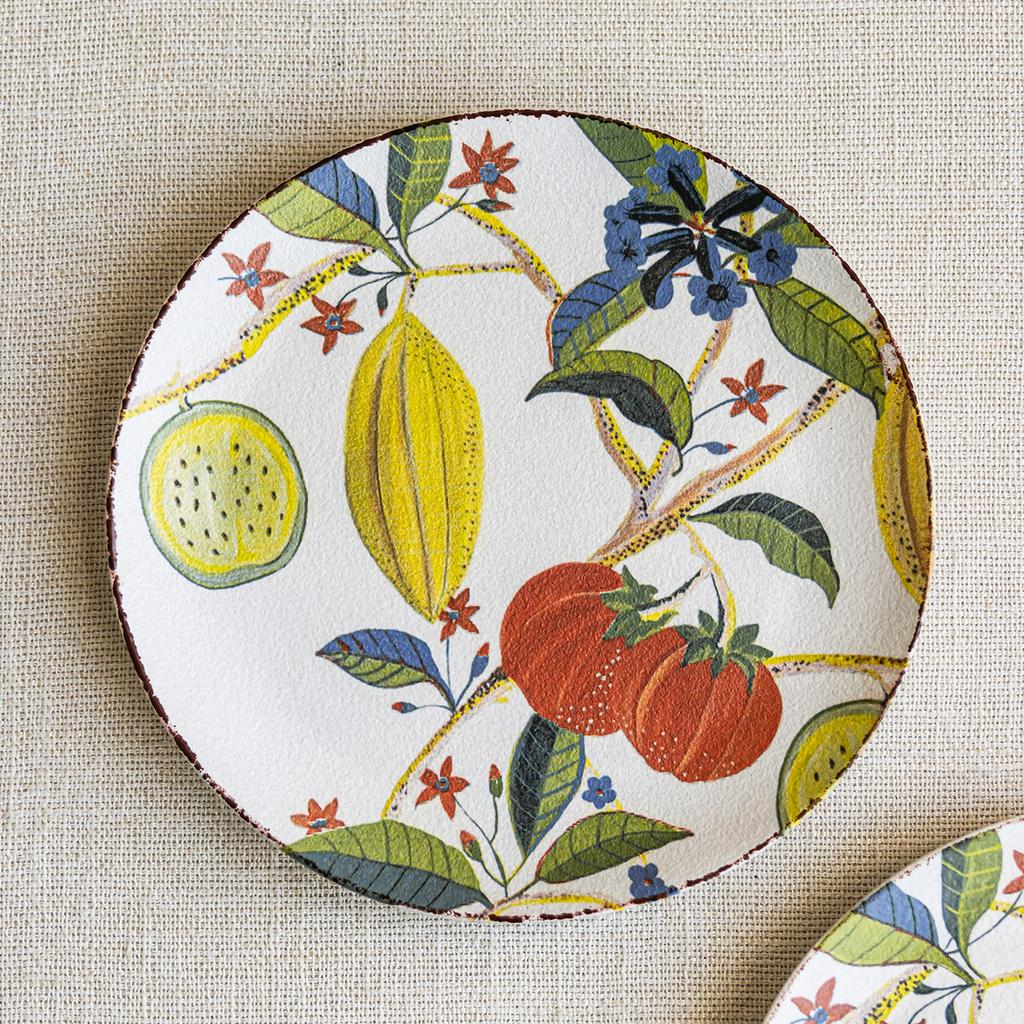 Pastoral Fruit Pattern Ceramic Plate Household High-Value Tableware Plate Salad Plate Round Plate Vegetable Plate