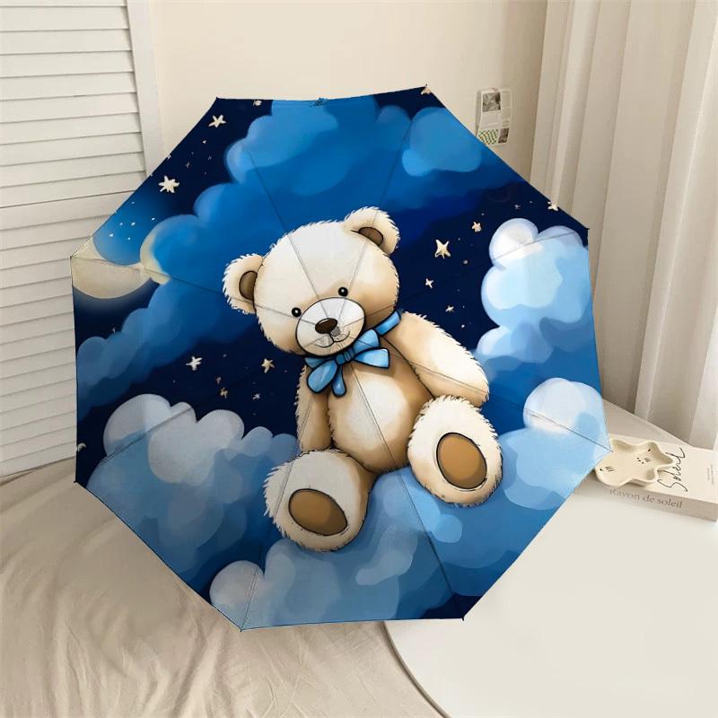 

1PC Bear Clouds Umbrella-8-Rib Reinforced, Automatic Open, Lightweight & Durable, Fashion Accessory for Outdoor, J0344
