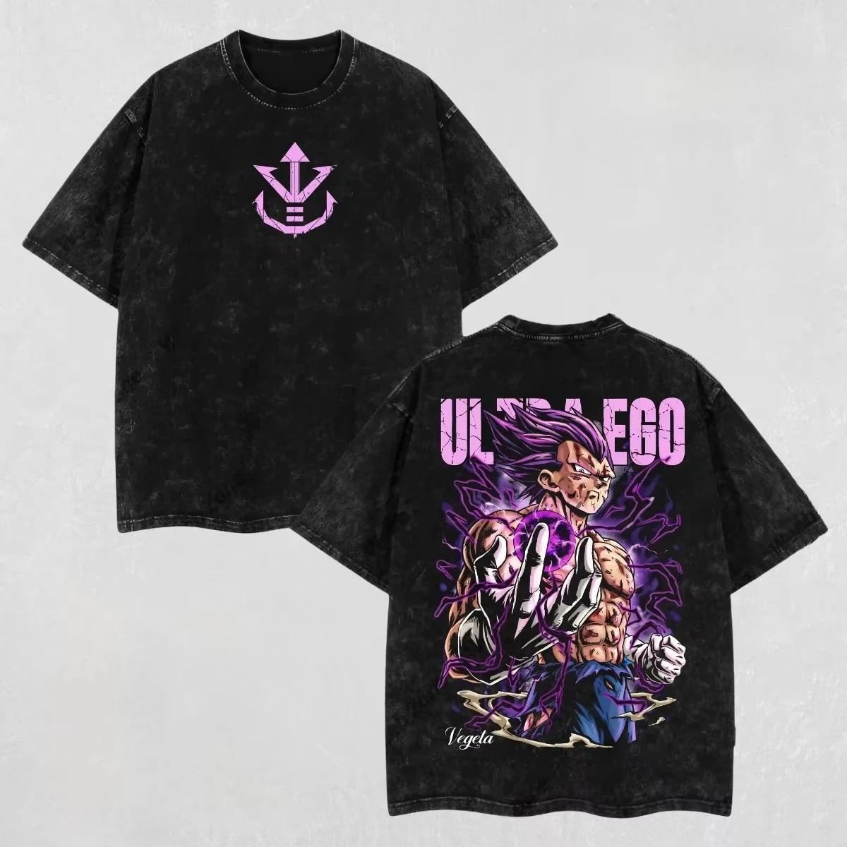 

Hot-blooded Anime Dragon Ball Vegeta IV Manga Graphic Print T-Shirt Men Women Vintage Washed Cotton Summer New Tee Streetwear Fashion Oversized Top L