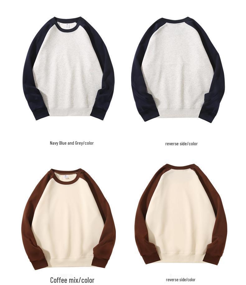 Women's Color Block Raglan Sweatshirt - Thin Long Sleeve, Round Neck, Drop Shoulder, Loose Fit for Autumn/Winter 2024