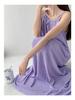 Petite French Purple Sling Dress for Women - 2025 Summer Loose Fit, Slimming, Temperament Style for Seaside Vacation.