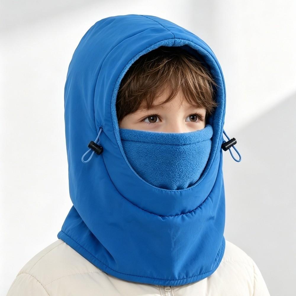 Windproof Winter Balaclava Hat Adjustable Drawstring One-piece Hat Scarf Soft Ear Protection Cap