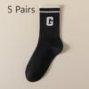 5 Pairs of Women's Spring and Summer New Trend Pure Cotton Sports Tube Socks