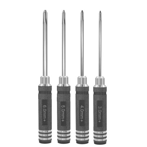 

POHZE Precision Phillips Screwdriver, Titanium Nitride, for Drones, Set of 4 (3.0mm, 4.0mm, 5.0mm, 6.0mm)