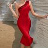 Amazons neues Fishtail-Bandagekleid, ein stilvolles eng anliegendes, hüftumschließendes One-Shoulder-Abendkleid mit Rüschensaum
