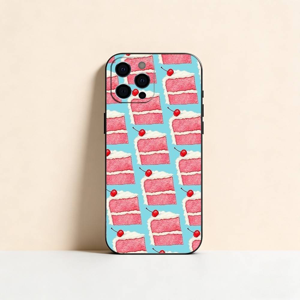 INS Cream Strawberry Cake Cartoon Cute Phone Case Silicone Soft For IPhone 17 16 15 14 13 12 11 X XR Plus Pro Max Plus