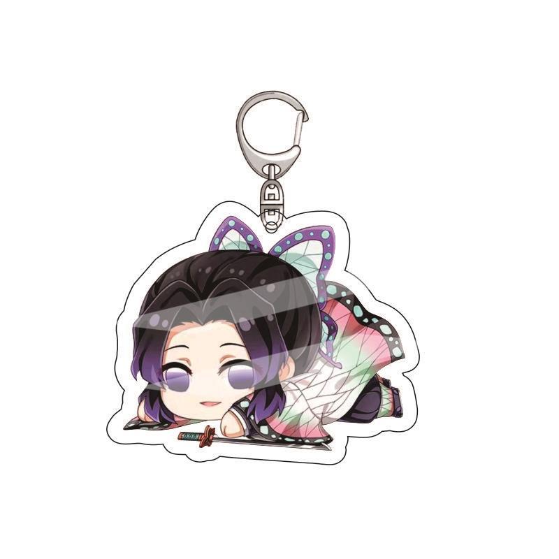 Anime Acrylic Keychain Pendant Demon Slayer Kimetsu No Yaiba Accessories Creative Ornament Hanging Charm Gift For Fans Cosplay Carry Mini Lightweight