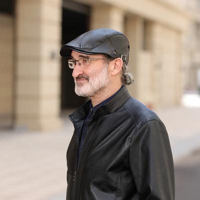 Leather Beret for Men Leather Duckbill Cap for Middle-aged Elderly People Leather Forward Hat for Women Warm Leather Hat for Winter