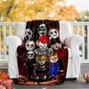 Coperta stampata a tema horror di Halloween - Perfetta per divano, letto, viaggi e uso all'aperto | Lavabile in lavatrice, accogliente e resistente.