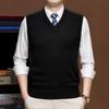 Men S Solid Knitted Sleeveless Vest Thick Warm Pullover