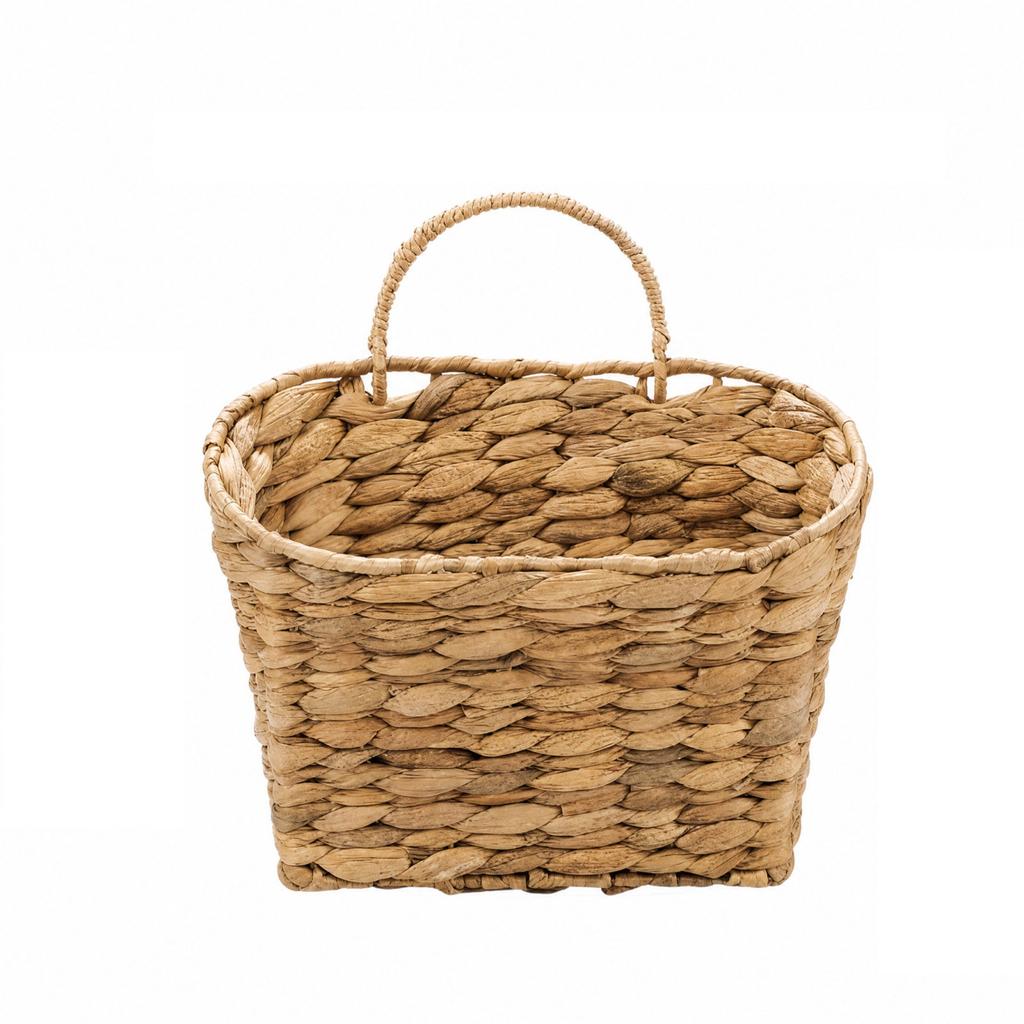 Gourd Shape Straw Woven Wall Hanging Storage Basket for Home Decor and Clutter Organization