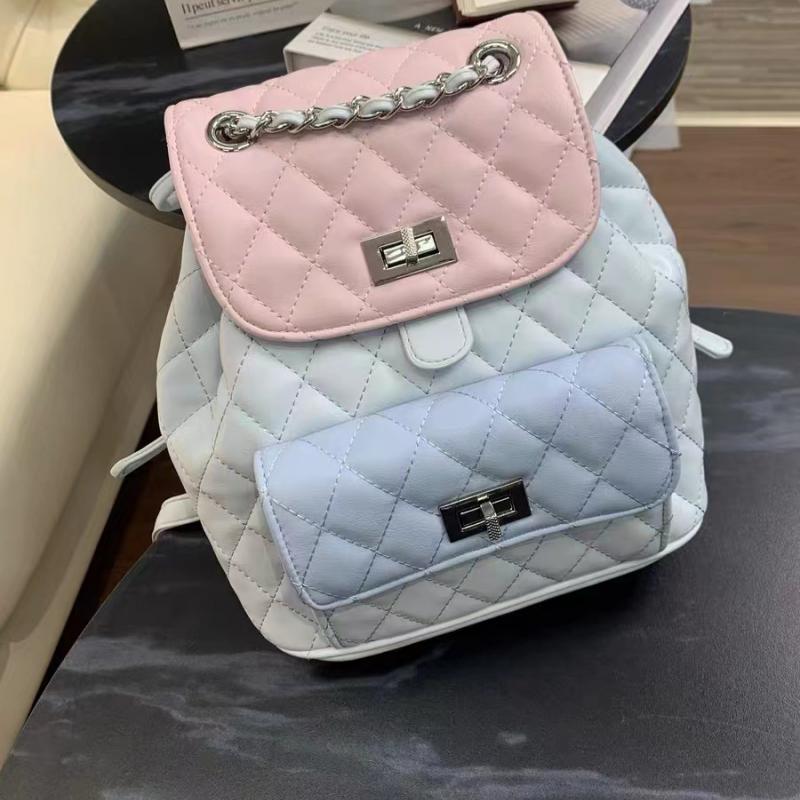 Autumn And Winter Trendy Backpack For Women High-end Diamond Chain Versatile Contrasting Color Urban Simple Backpack For Women
