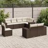VidaXL Garden Lounge Set with Cushions 8 Pcs, Patio Sofas, Furniture Set, Outdoor Terrace Furniture, Brown 3222842